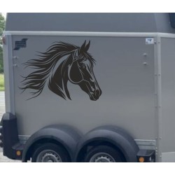 Aufkleber SET Pferdeanhänger KFZ Anhänger Pferd Pferde Stute Hengst Fohlen Landschaft Rosen Dekor Reitsport Pferdehof Reiten