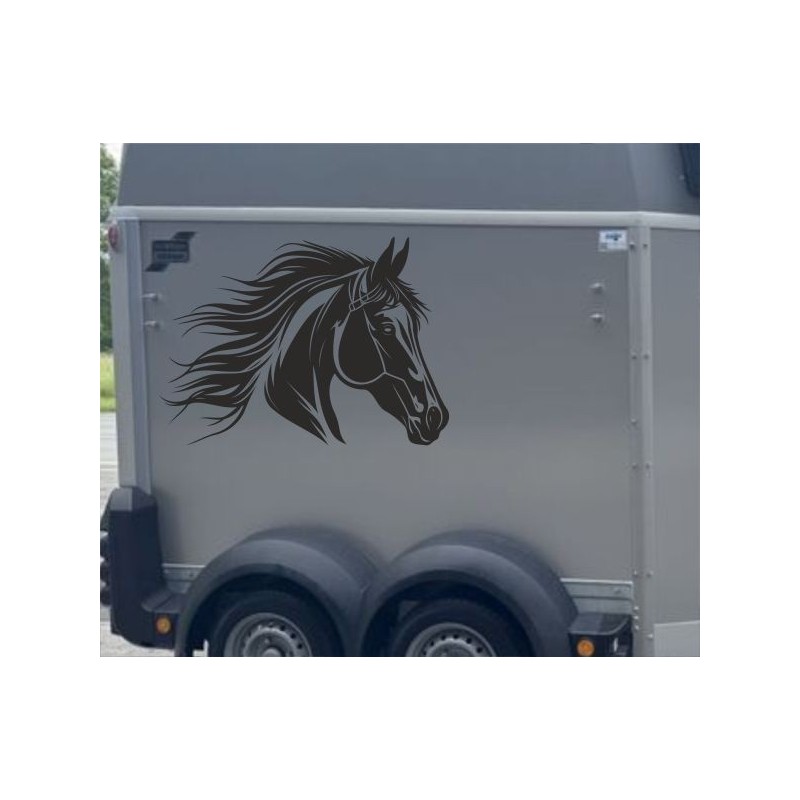 Aufkleber SET Pferdeanhänger KFZ Anhänger Pferd Pferde Stute Hengst Fohlen Landschaft Rosen Dekor Reitsport Pferdehof Reiten