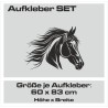 Aufkleber SET Pferdeanhänger KFZ Anhänger Pferd Pferde Stute Hengst Fohlen Landschaft Rosen Dekor Reitsport Pferdehof Reiten