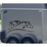 Aufkleber SET Pferdeanhänger KFZ Anhänger Pferd Pferde Stute Hengst Fohlen Landschaft Rosen Dekor Reitsport Pferdehof Reiten