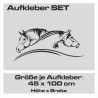 Aufkleber SET Pferdeanhänger KFZ Anhänger Pferd Pferde Stute Hengst Fohlen Landschaft Rosen Dekor Reitsport Pferdehof Reiten