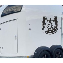 Aufkleber SET Pferdeanhänger KFZ Anhänger Pferd Pferde Stute Hengst Fohlen Landschaft Rosen Dekor Reitsport Pferdehof Reiten