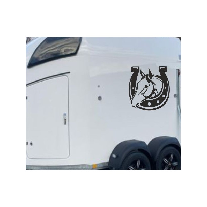 Aufkleber SET Pferdeanhänger KFZ Anhänger Pferd Pferde Stute Hengst Fohlen Landschaft Rosen Dekor Reitsport Pferdehof Reiten