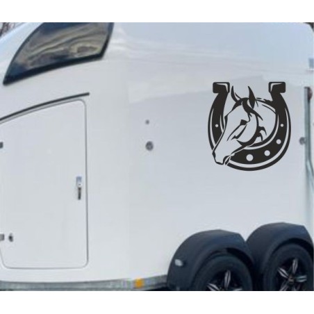 Aufkleber SET Pferdeanhänger KFZ Anhänger Pferd Pferde Stute Hengst Fohlen Landschaft Rosen Dekor Reitsport Pferdehof Reiten