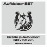 Aufkleber SET Pferdeanhänger KFZ Anhänger Pferd Pferde Stute Hengst Fohlen Landschaft Rosen Dekor Reitsport Pferdehof Reiten