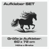 Aufkleber SET Pferdeanhänger KFZ Anhänger Pferd Pferde Stute Hengst Fohlen Landschaft Rosen Dekor Reitsport Pferdehof Reiten