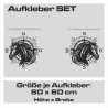 Aufkleber SET Pferdeanhänger KFZ Anhänger Pferd Pferde Stute Hengst Fohlen Landschaft Rosen Dekor Reitsport Pferdehof Reiten