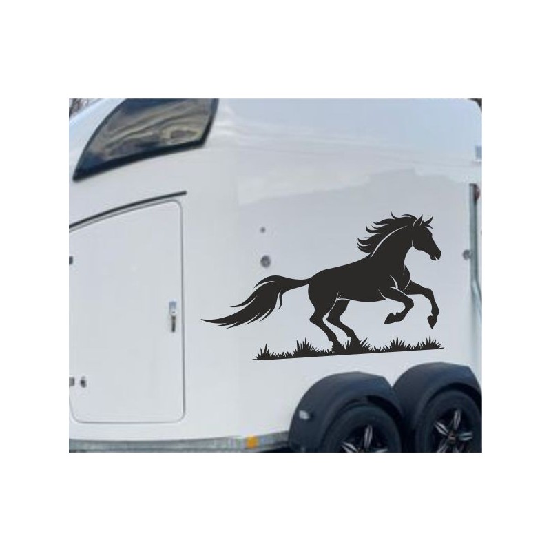 Aufkleber SET Pferdeanhänger KFZ Anhänger Pferd Pferde Stute Hengst Fohlen Landschaft Rosen Dekor Reitsport Pferdehof Reiten