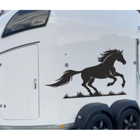 Aufkleber SET Pferdeanhänger KFZ Anhänger Pferd Pferde Stute Hengst Fohlen Landschaft Rosen Dekor Reitsport Pferdehof Reiten