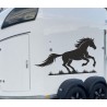 Aufkleber SET Pferdeanhänger KFZ Anhänger Pferd Pferde Stute Hengst Fohlen Landschaft Rosen Dekor Reitsport Pferdehof Reiten