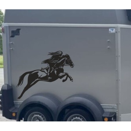 Aufkleber SET Pferdeanhänger KFZ Anhänger Pferd Pferde Stute Hengst Fohlen Landschaft Rosen Dekor Reitsport Pferdehof Reiten