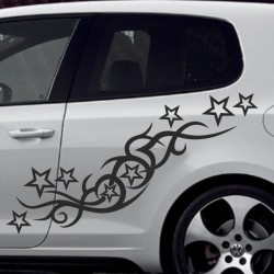 Aufkleber SET Auto Car Tattoo Style Seiten Tribal Dekor Pferd Gecko Power Blumen Ranke Fee Hexe Blumen Blüten Gecko Farbe