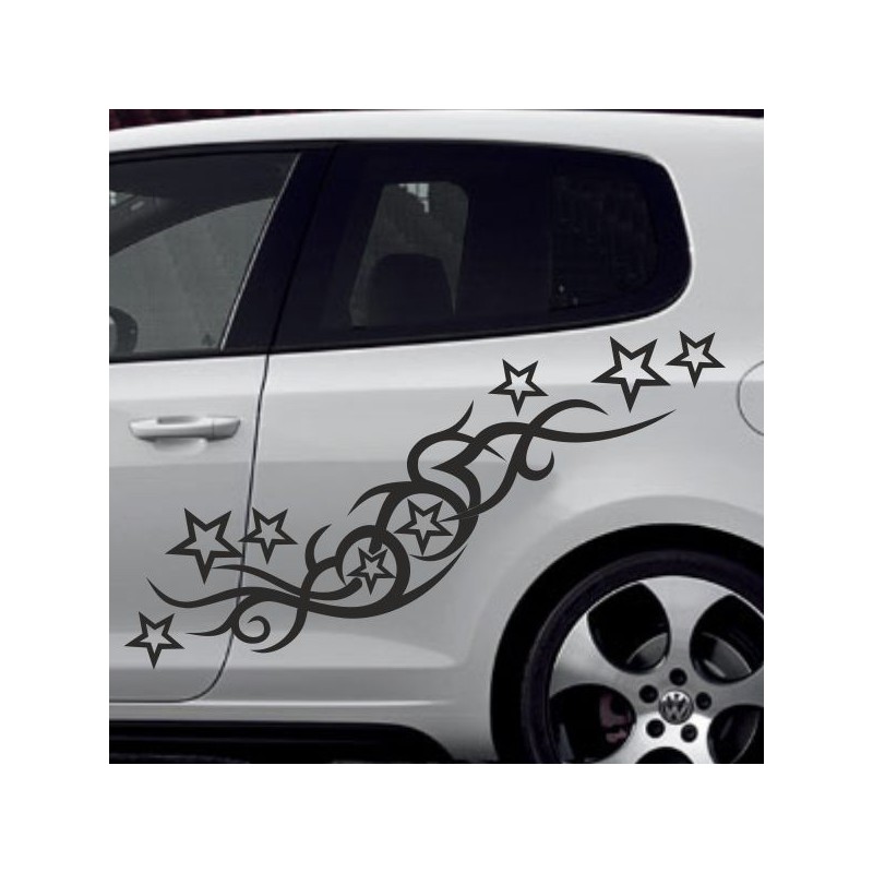 Aufkleber SET Auto Car Tattoo Style Seiten Tribal Dekor Pferd Gecko Power Blumen Ranke Fee Hexe Blumen Blüten Gecko Farbe