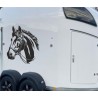 Aufkleber SET Pferdeanhänger KFZ Anhänger Pferd Pferde Stute Hengst Fohlen Landschaft Rosen Dekor Reitsport Pferdehof Reiten
