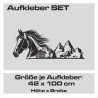 Aufkleber SET Pferdeanhänger KFZ Anhänger Pferd Pferde Stute Hengst Fohlen Landschaft Rosen Dekor Reitsport Pferdehof Reiten