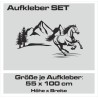 Aufkleber SET Pferdeanhänger KFZ Anhänger Pferd Pferde Stute Hengst Fohlen Landschaft Rosen Dekor Reitsport Pferdehof Reiten