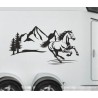 Aufkleber SET Pferdeanhänger KFZ Anhänger Pferd Pferde Stute Hengst Fohlen Landschaft Rosen Dekor Reitsport Pferdehof Reiten