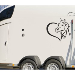 Aufkleber SET Pferdeanhänger KFZ Anhänger Pferd Pferde Stute Hengst Fohlen Landschaft Rosen Dekor Reitsport Pferdehof Reiten