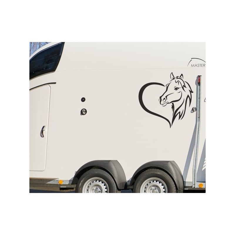 Aufkleber SET Pferdeanhänger KFZ Anhänger Pferd Pferde Stute Hengst Fohlen Landschaft Rosen Dekor Reitsport Pferdehof Reiten