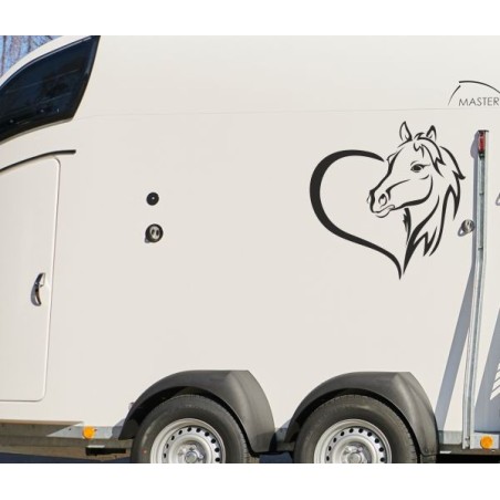 Aufkleber SET Pferdeanhänger KFZ Anhänger Pferd Pferde Stute Hengst Fohlen Landschaft Rosen Dekor Reitsport Pferdehof Reiten