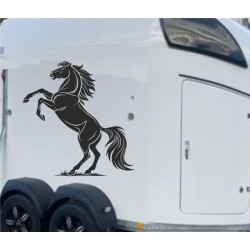 Aufkleber SET Pferdeanhänger KFZ Anhänger Pferd Pferde Stute Hengst Fohlen Landschaft Rosen Dekor Reitsport Pferdehof Reiten