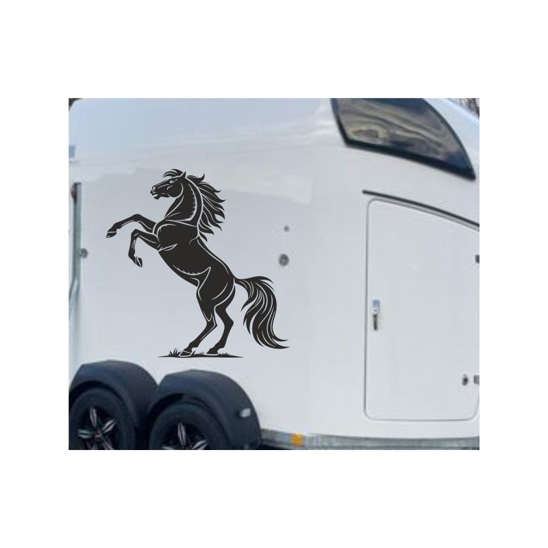 Aufkleber SET Pferdeanhänger KFZ Anhänger Pferd Pferde Stute Hengst Fohlen Landschaft Rosen Dekor Reitsport Pferdehof Reiten