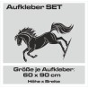 Aufkleber SET Pferdeanhänger KFZ Anhänger Pferd Pferde Stute Hengst Fohlen Landschaft Rosen Dekor Reitsport Pferdehof Reiten
