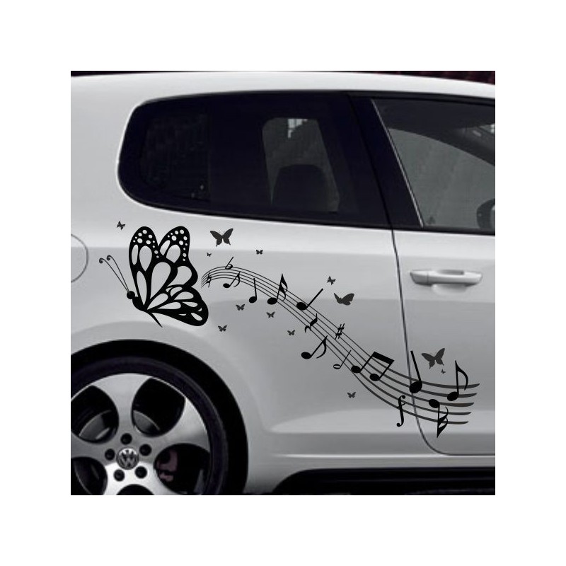 Aufkleber SET Auto Car Tattoo Style Seiten Tribal Dekor Pferd Gecko Power Blumen Ranke Fee Hexe Blumen Blüten Gecko Farbe