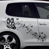 Aufkleber SET Auto Car Tattoo Style Seiten Tribal Dekor Pferd Gecko Power Blumen Ranke Fee Hexe Blumen Blüten Gecko Farbe