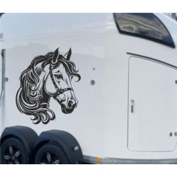 Aufkleber SET Pferdeanhänger KFZ Anhänger Pferd Pferde Stute Hengst Fohlen Landschaft Rosen Dekor Reitsport Pferdehof Reiten