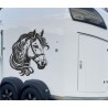 Aufkleber SET Pferdeanhänger KFZ Anhänger Pferd Pferde Stute Hengst Fohlen Landschaft Rosen Dekor Reitsport Pferdehof Reiten