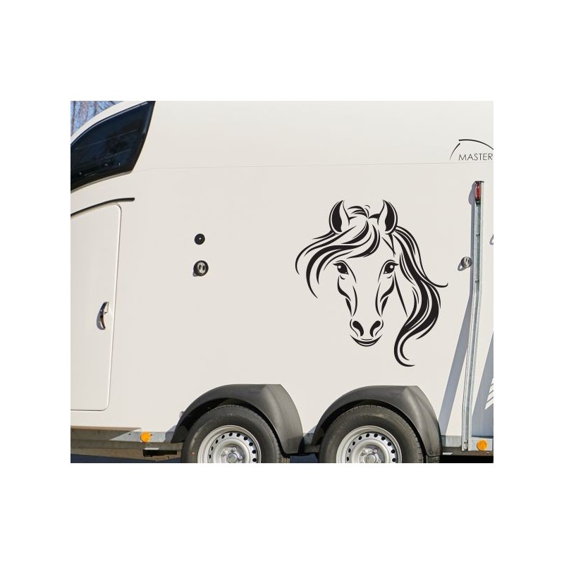 Aufkleber SET Pferdeanhänger KFZ Anhänger Pferd Pferde Stute Hengst Fohlen Landschaft Rosen Dekor Reitsport Pferdehof Reiten