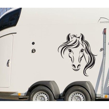 Aufkleber SET Pferdeanhänger KFZ Anhänger Pferd Pferde Stute Hengst Fohlen Landschaft Rosen Dekor Reitsport Pferdehof Reiten