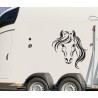 Aufkleber SET Pferdeanhänger KFZ Anhänger Pferd Pferde Stute Hengst Fohlen Landschaft Rosen Dekor Reitsport Pferdehof Reiten