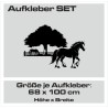 Aufkleber SET Pferdeanhänger KFZ Anhänger Pferd Pferde Stute Hengst Fohlen Landschaft Rosen Dekor Reitsport Pferdehof Reiten