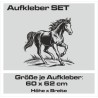 Aufkleber SET Pferdeanhänger KFZ Anhänger Pferd Pferde Stute Hengst Fohlen Landschaft Rosen Dekor Reitsport Pferdehof Reiten