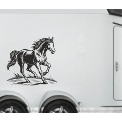 Aufkleber SET Pferdeanhänger KFZ Anhänger Pferd Pferde Stute Hengst Fohlen Landschaft Rosen Dekor Reitsport Pferdehof Reiten