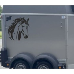 Aufkleber SET Pferdeanhänger KFZ Anhänger Pferd Pferde Stute Hengst Fohlen Landschaft Rosen Dekor Reitsport Pferdehof Reiten