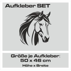 Aufkleber SET Pferdeanhänger KFZ Anhänger Pferd Pferde Stute Hengst Fohlen Landschaft Rosen Dekor Reitsport Pferdehof Reiten