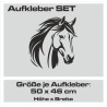Aufkleber SET Pferdeanhänger KFZ Anhänger Pferd Pferde Stute Hengst Fohlen Landschaft Rosen Dekor Reitsport Pferdehof Reiten