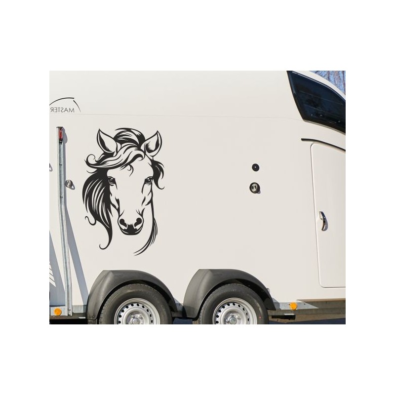 Aufkleber SET Pferdeanhänger KFZ Anhänger Pferd Pferde Stute Hengst Fohlen Landschaft Rosen Dekor Reitsport Pferdehof Reiten