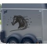 Aufkleber SET Pferdeanhänger KFZ Anhänger Pferd Pferde Stute Hengst Fohlen Landschaft Rosen Dekor Reitsport Pferdehof Reiten