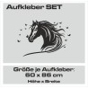 Aufkleber SET Pferdeanhänger KFZ Anhänger Pferd Pferde Stute Hengst Fohlen Landschaft Rosen Dekor Reitsport Pferdehof Reiten