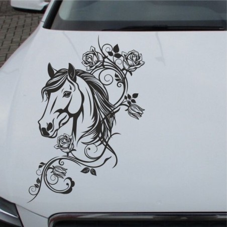 Aufkleber Auto Pferd Fohlen Stute Hengst Hufeisen Glück Spruch Dekor Stall Pferdehof Reiten Sport Familie Pony Sticker