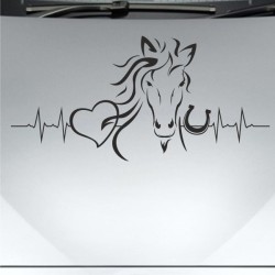 Aufkleber Auto Pferd Fohlen Stute Hengst Hufeisen Glück Spruch Dekor Stall Pferdehof Reiten Sport Familie Pony Sticker