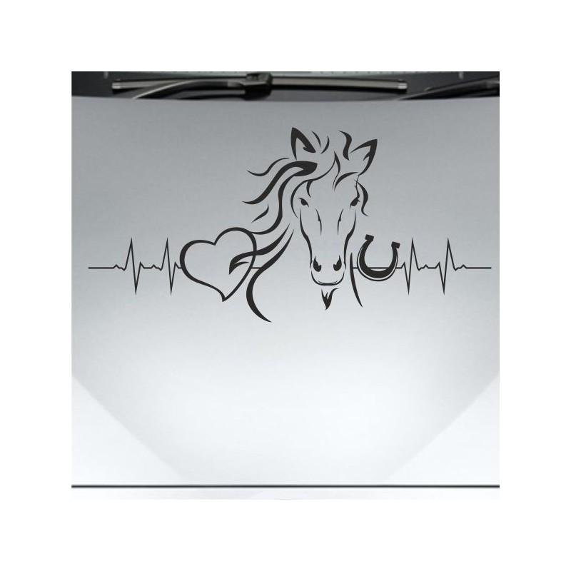 Aufkleber Auto Pferd Fohlen Stute Hengst Hufeisen Glück Spruch Dekor Stall Pferdehof Reiten Sport Familie Pony Sticker