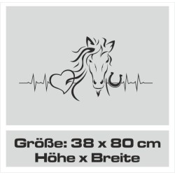 Aufkleber Auto Pferd Fohlen Stute Hengst Hufeisen Glück Spruch Dekor Stall Pferdehof Reiten Sport Familie Pony Sticker
