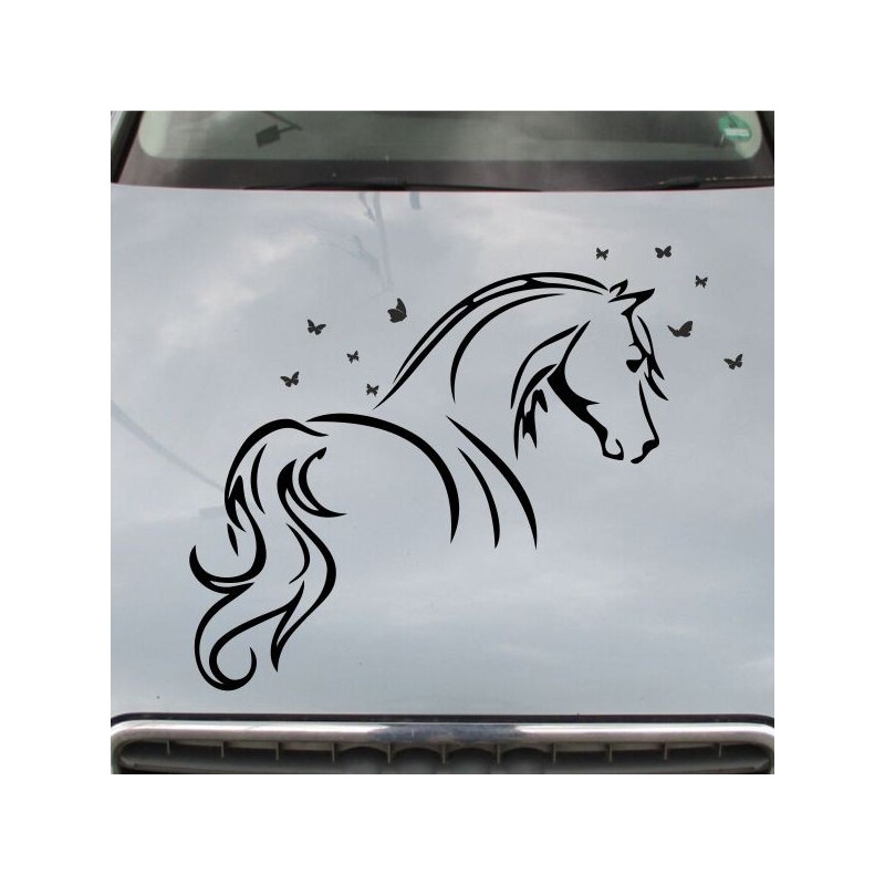 Aufkleber Auto Pferd Fohlen Stute Hengst Hufeisen Glück Spruch Dekor Stall Pferdehof Reiten Sport Familie Pony Sticker