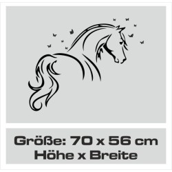 Aufkleber Auto Pferd Fohlen Stute Hengst Hufeisen Glück Spruch Dekor Stall Pferdehof Reiten Sport Familie Pony Sticker