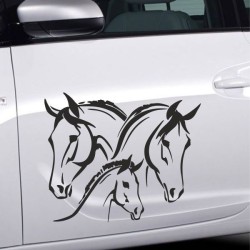 Aufkleber Auto Pferd Fohlen Stute Hengst Hufeisen Glück Spruch Dekor Stall Pferdehof  Sport Familie Pony Kinder Pferdeanhänger